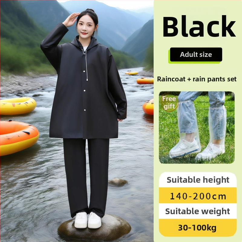 Raftinga lietuspončo pieaugušajiem ar pilnu ķermeņa aizsardzību un kāju pārklājumu, EVA audums, atkārtoti lietojams, PVC ūdensnecaurlaidīgs slānis