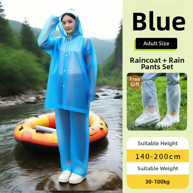 Raftinga lietuspončo pieaugušajiem ar pilnu ķermeņa aizsardzību un kāju pārklājumu, EVA audums, atkārtoti lietojams, PVC ūdensnecaurlaidīgs slānis