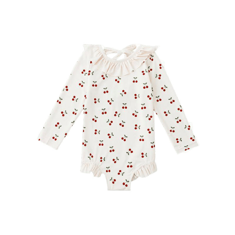 Mergaitėms: atviros nugaros viengabalis maudymosi kostiumėlis, karikatūrų raštas, amžius 0-8 metų, audinys: nailonas su elastanu