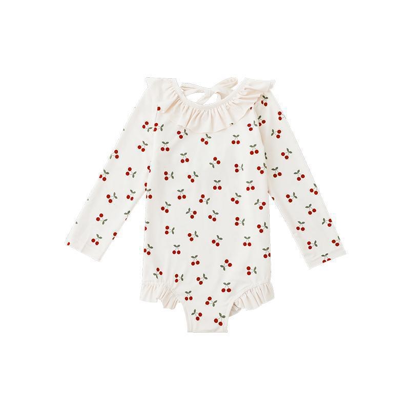 Mergaitėms: atviros nugaros viengabalis maudymosi kostiumėlis, karikatūrų raštas, amžius 0-8 metų, audinys: nailonas su elastanu