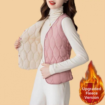 Sieviešu pūka-pamatu veste ar flīsa oderi, silta, gara versija, V kakla izgriezums, šaurs griezums