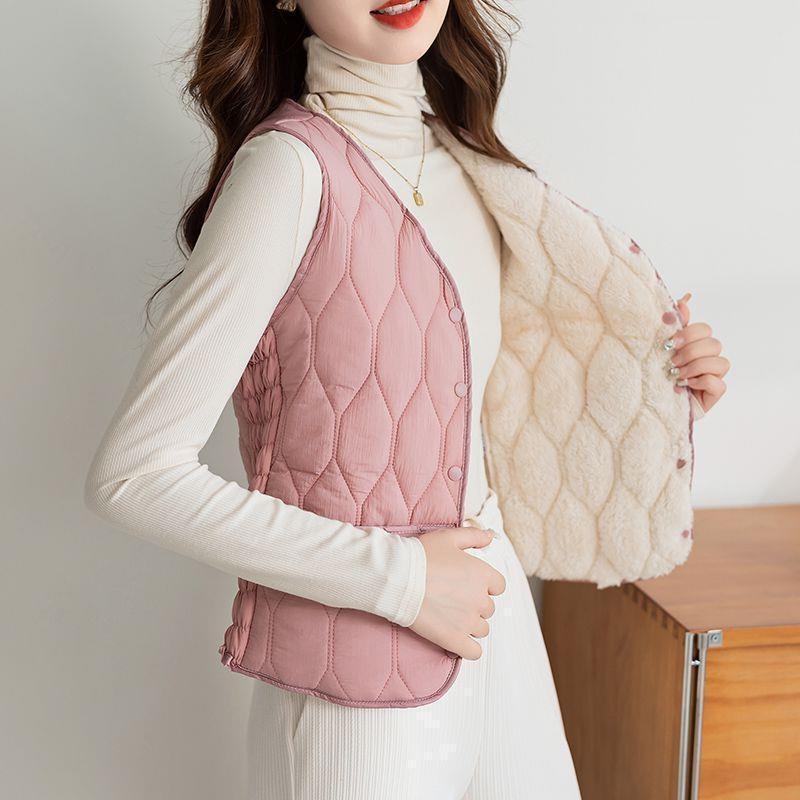 Sieviešu pūka-pamatu veste ar flīsa oderi, silta, gara versija, V kakla izgriezums, šaurs griezums