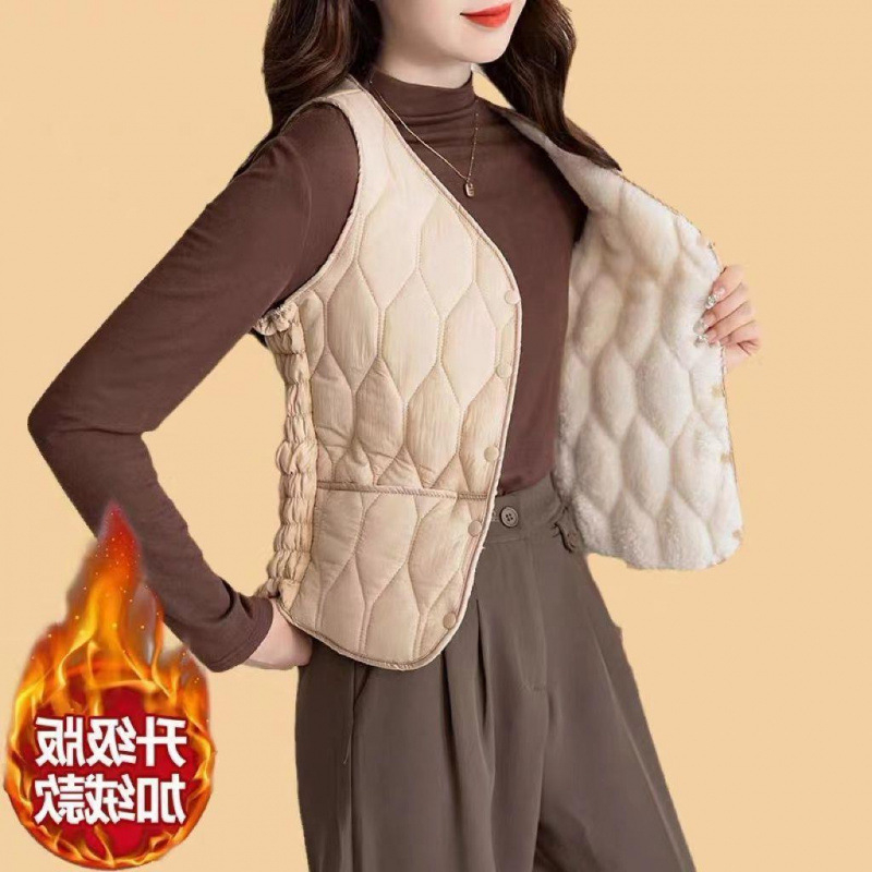 Sieviešu pūka-pamatu veste ar flīsa oderi, silta, gara versija, V kakla izgriezums, šaurs griezums