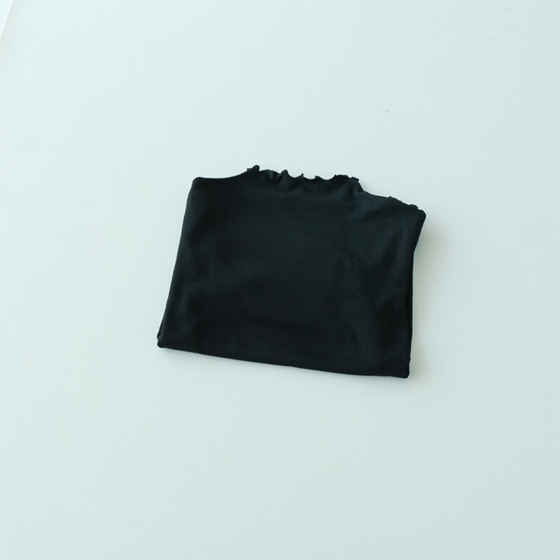 Bērnu T-krekls no modalā materiāla ar mežģīni pie augšējā apkakles, garas piedurknes, mitruma vadīšana, 3–8 gadiem.