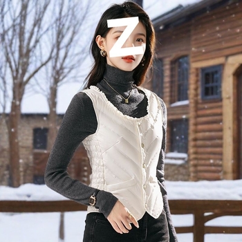 Sieviešu ultra īsa dūnu veste, bez piedurknēm, pildījums baltais pīļu dūns 81–85%