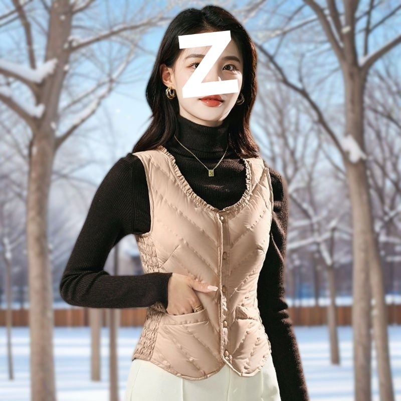 Sieviešu ultra īsa dūnu veste, bez piedurknēm, pildījums baltais pīļu dūns 81–85%