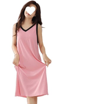 Spavaća haljina s trakama od modalnog materijala, V-izrez, bez rukava, prozračna ljetna kućna odjeća