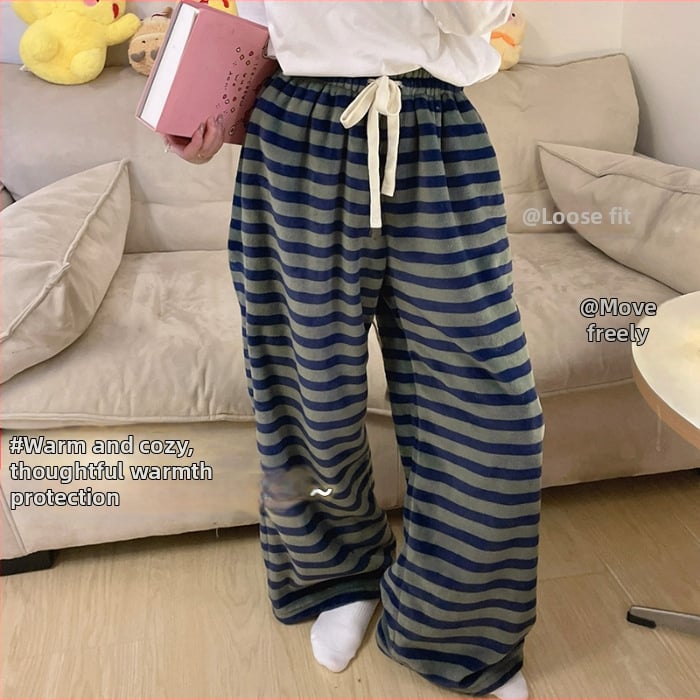 Naiste flanellist termilised pijamapüksid, paksud, 100% polüester, 181–200 g/m², vaba lõige