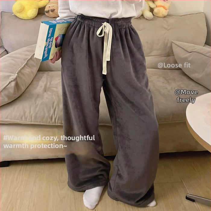 Naiste flanellist termilised pijamapüksid, paksud, 100% polüester, 181–200 g/m², vaba lõige