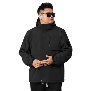 Meeste veekindel ja tuulekindel kapuutsiga jope, laia lõikega, tõmblukuga, sügisele