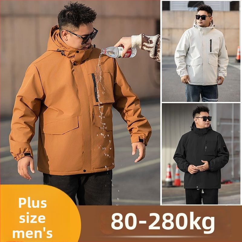 Meeste veekindel ja tuulekindel kapuutsiga jope, laia lõikega, tõmblukuga, sügisele