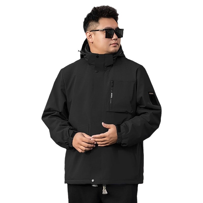 Meeste veekindel ja tuulekindel kapuutsiga jope, laia lõikega, tõmblukuga, sügisele