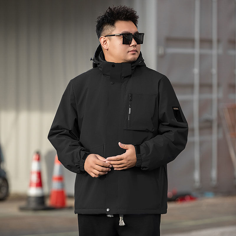 Meeste veekindel ja tuulekindel kapuutsiga jope, laia lõikega, tõmblukuga, sügisele