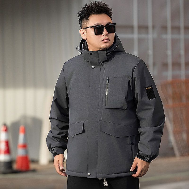 Meeste veekindel ja tuulekindel kapuutsiga jope, laia lõikega, tõmblukuga, sügisele