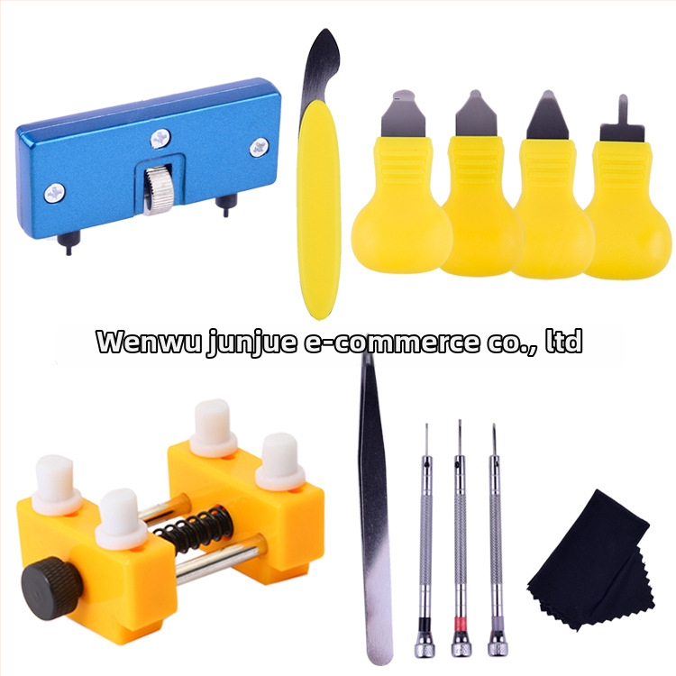 Hong Shijun pulksteņu remonta rīku komplekts – 8 gab., atvēršanas instruments aizmugurējā vāka baterijas nomaiņai, pulksteņa turētājs, divu ķepu atvērējs, mājas lietošanai