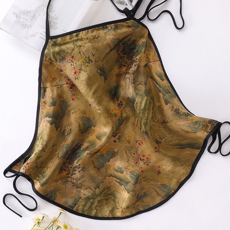 Pidžama od svile Mulberry, bez rukava, kratke hlače, ultratanka 81–100 g/m², print stil