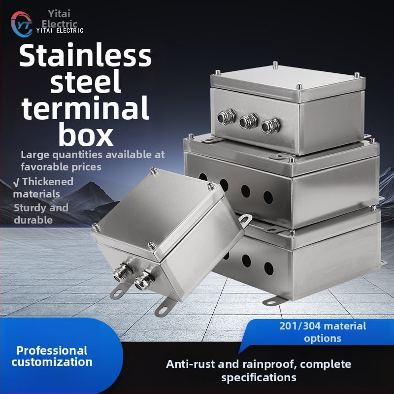 Išorinė nerūdijančio plieno terminalo dėžė, vandeniui atspari kabelių skirstymo dėžė, 4 grandinės, 5 eilučių jungikliai, IP65, pakabinamas montavimas