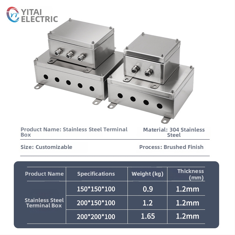 Vonku terminálna skrinka z nehrdzavejúcej ocele, vodotesná spojovacia skrinka, 4 okruhy, 5 riadkov prepínačov, IP65, zavesené prevedenie