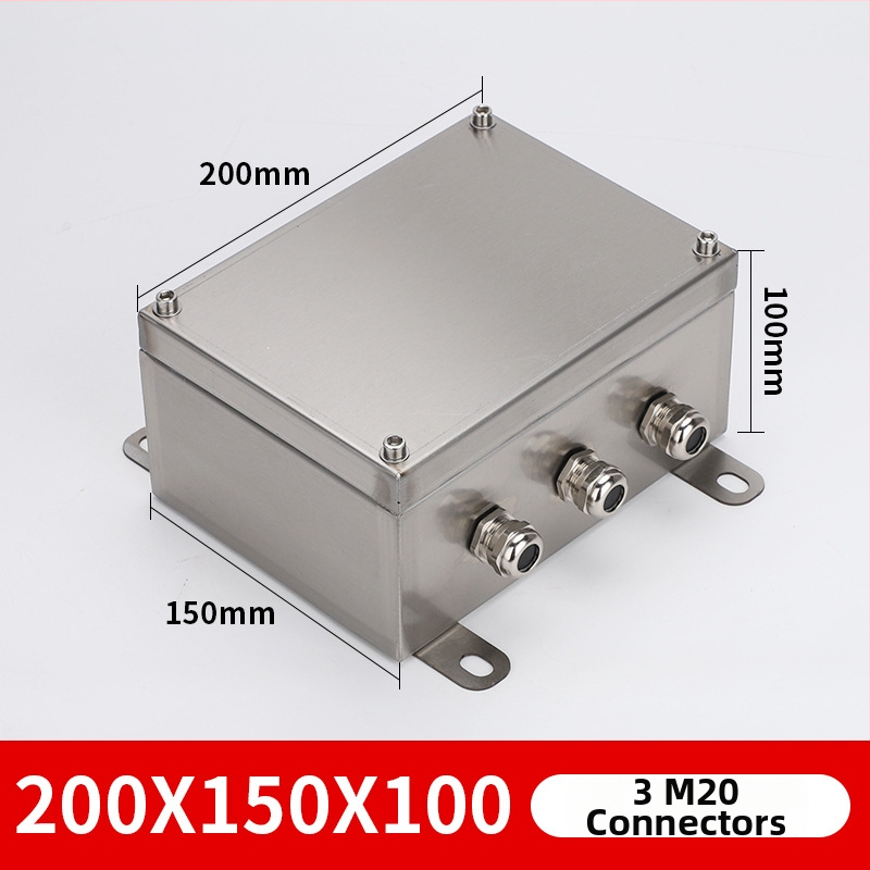 Išorinė nerūdijančio plieno terminalo dėžė, vandeniui atspari kabelių skirstymo dėžė, 4 grandinės, 5 eilučių jungikliai, IP65, pakabinamas montavimas