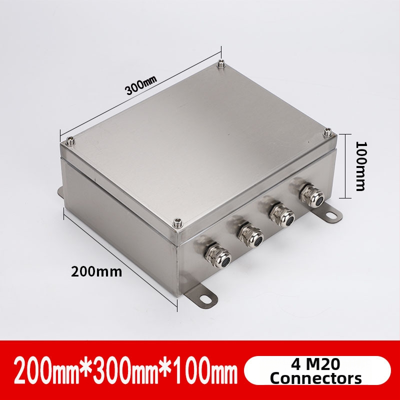 Išorinė nerūdijančio plieno terminalo dėžė, vandeniui atspari kabelių skirstymo dėžė, 4 grandinės, 5 eilučių jungikliai, IP65, pakabinamas montavimas