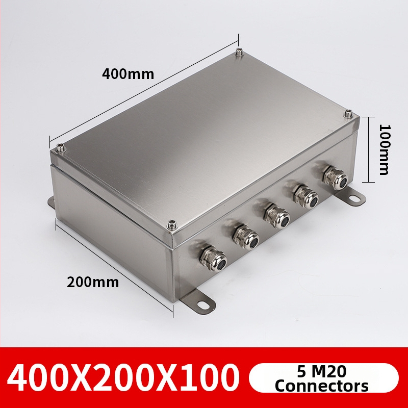 Išorinė nerūdijančio plieno terminalo dėžė, vandeniui atspari kabelių skirstymo dėžė, 4 grandinės, 5 eilučių jungikliai, IP65, pakabinamas montavimas