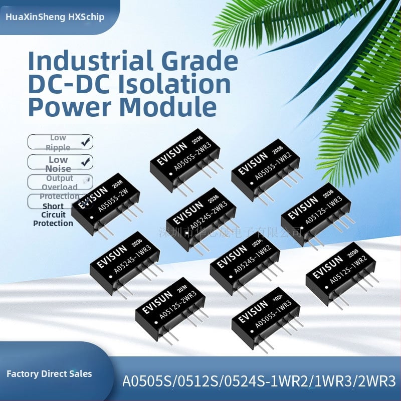 Izoliuotos maitinimo modulis A0505S/0512S/0524S-1WR2/1WR3/2WR3, 5V į 5V, 3C skaitmeninėms taikymo sritims