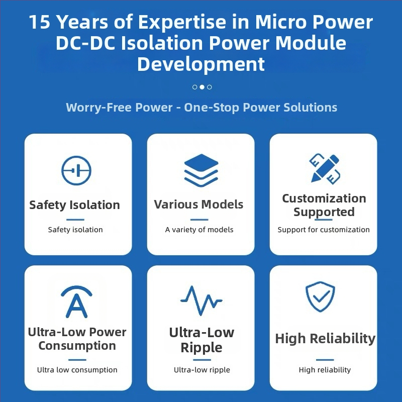 Izolovaný napájací modul A0505S/0512S/0524S-1WR2/1WR3/2WR3, 5V na 5V, pre 3C digitálne aplikácie