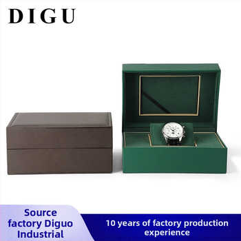 Laikrodžių dėžutė iš PU odos su flanelės vidumi, atveriamas dangtelis, modelis EE003, dovanojimo ir juvelyrinių prekių pakuotė