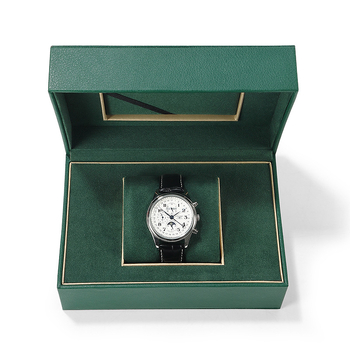 Laikrodžių dėžutė iš PU odos su flanelės vidumi, atveriamas dangtelis, modelis EE003, dovanojimo ir juvelyrinių prekių pakuotė