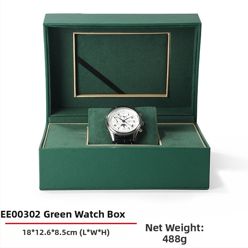 Laikrodžių dėžutė iš PU odos su flanelės vidumi, atveriamas dangtelis, modelis EE003, dovanojimo ir juvelyrinių prekių pakuotė