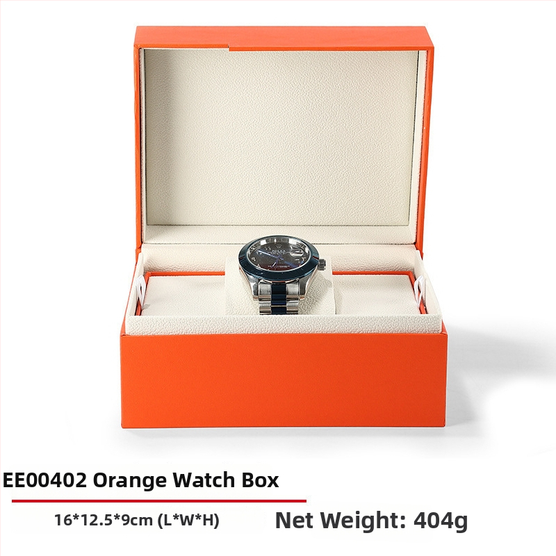 Laikrodžių dėžutė iš PU odos su flanelės vidumi, atveriamas dangtelis, modelis EE003, dovanojimo ir juvelyrinių prekių pakuotė