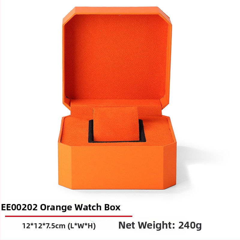 Laikrodžių dėžutė iš PU odos su flanelės vidumi, atveriamas dangtelis, modelis EE003, dovanojimo ir juvelyrinių prekių pakuotė