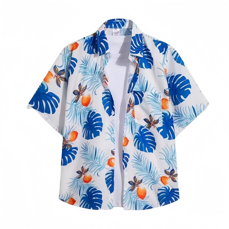 Vaikų kasdienė marškinėliai su gėlių raštu, laisvas kirpimas, trumpomis rankovėmis, 100% poliesteris