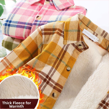 Vaikų marškiniai su fliso pamušalu, ilgos rankovės, kvadratinė apykaklė