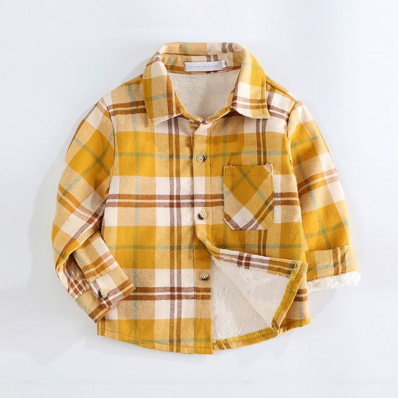 Vaikų marškiniai su fliso pamušalu, ilgos rankovės, kvadratinė apykaklė