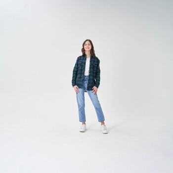 Vaikų marškiniai su languotu raštu, stovinčio kaklo, ilgomis rankovėmis, 100% medvilnė, tinka žiemai ir rudeniui