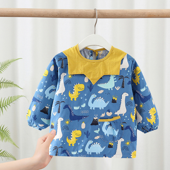 Medvilninė vaikiška bavetė su ilgomis rankovėmis, vandeniui atspari, unisex, 1–3 metų amžiaus