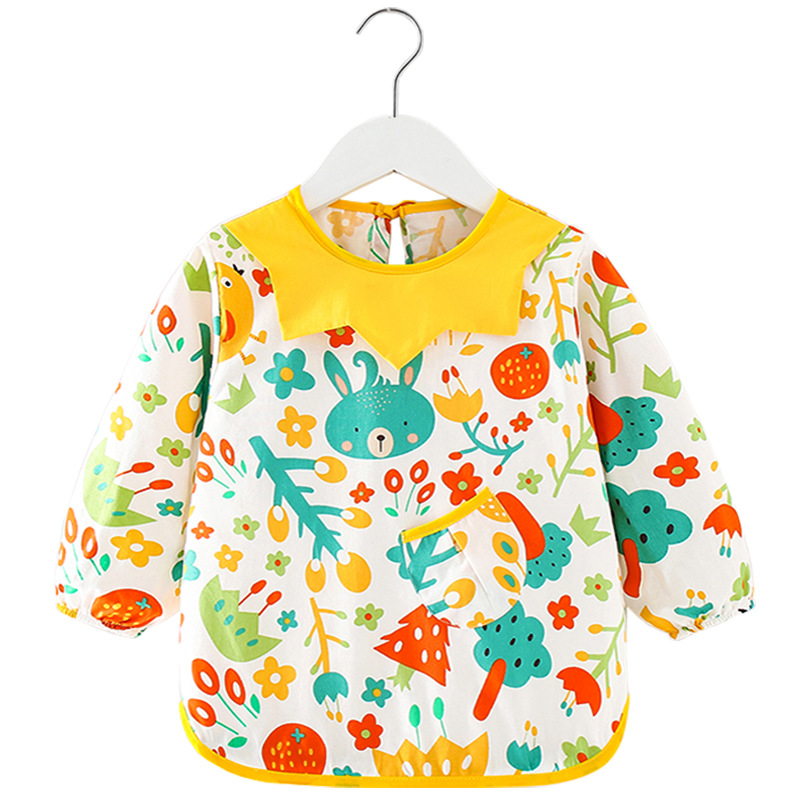 Medvilninė vaikiška bavetė su ilgomis rankovėmis, vandeniui atspari, unisex, 1–3 metų amžiaus