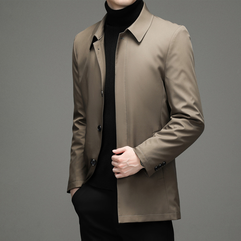 Férfi üzleti stílusú pehelykabát, levehető gallérral, fehér kacsa pehely, 81–85% pehelytartalom, vízálló poliészter anyag, védelem -20°C-tól -5°C-ig