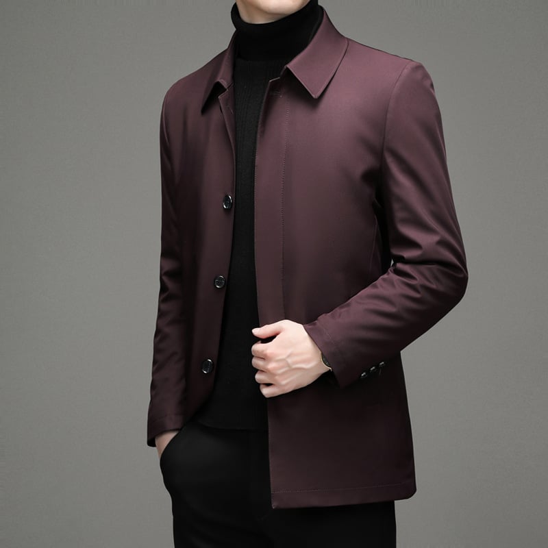 Férfi üzleti stílusú pehelykabát, levehető gallérral, fehér kacsa pehely, 81–85% pehelytartalom, vízálló poliészter anyag, védelem -20°C-tól -5°C-ig