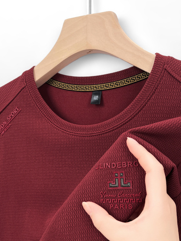 Muški lagani dugi rukav s tiskom, sweatshirt s okruglim izrezom, opuštenog kroja, 95% poliester / 5% spandeks, tanak materijal, jesen 2024