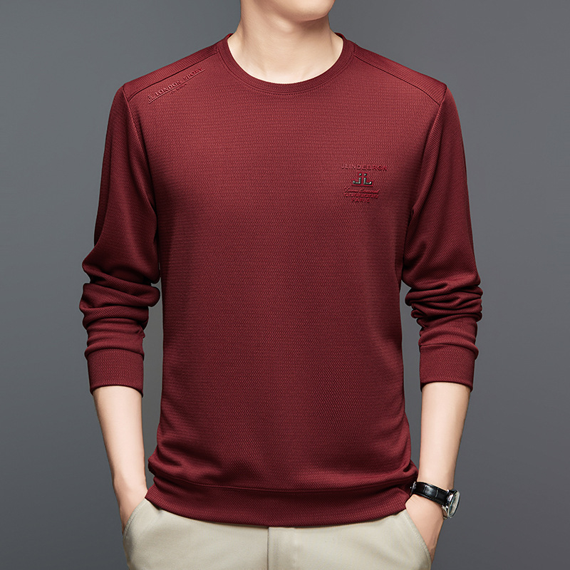 Muški lagani dugi rukav s tiskom, sweatshirt s okruglim izrezom, opuštenog kroja, 95% poliester / 5% spandeks, tanak materijal, jesen 2024