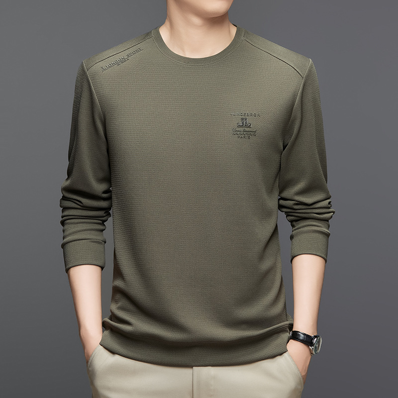 Muški lagani dugi rukav s tiskom, sweatshirt s okruglim izrezom, opuštenog kroja, 95% poliester / 5% spandeks, tanak materijal, jesen 2024