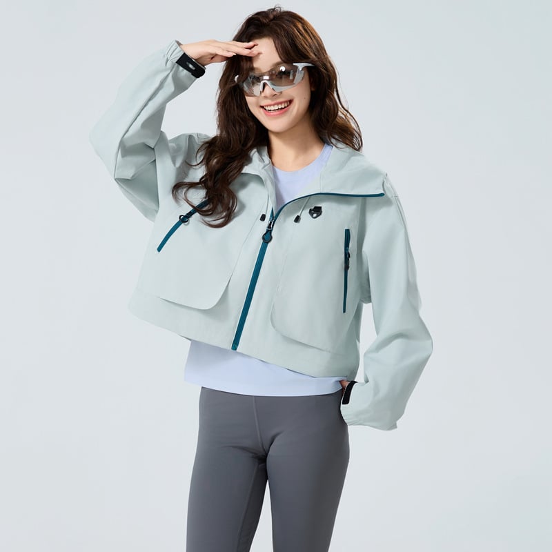 Kapuutsiga jakk – tuulekindel, tõmblukk, 100% polüester