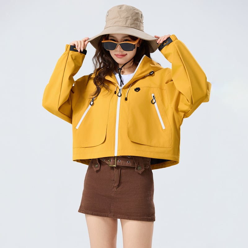 Kapuutsiga jakk – tuulekindel, tõmblukk, 100% polüester