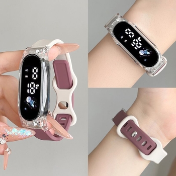 Unisex elektrooniline käekell õpilastele, lihtne sportlik stiil, numbriline ekraan, ovalne sihverplaat, 30 m veekindlus, korpus resinist