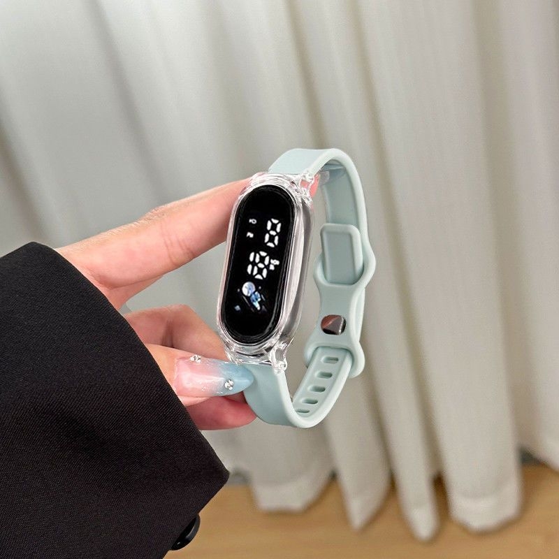 Unisex elektrooniline käekell õpilastele, lihtne sportlik stiil, numbriline ekraan, ovalne sihverplaat, 30 m veekindlus, korpus resinist