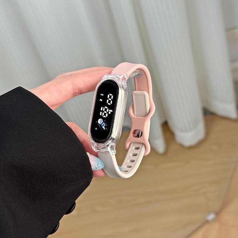 Unisex elektrooniline käekell õpilastele, lihtne sportlik stiil, numbriline ekraan, ovalne sihverplaat, 30 m veekindlus, korpus resinist