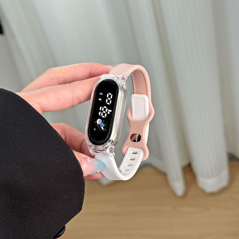 Unisex elektrooniline käekell õpilastele, lihtne sportlik stiil, numbriline ekraan, ovalne sihverplaat, 30 m veekindlus, korpus resinist