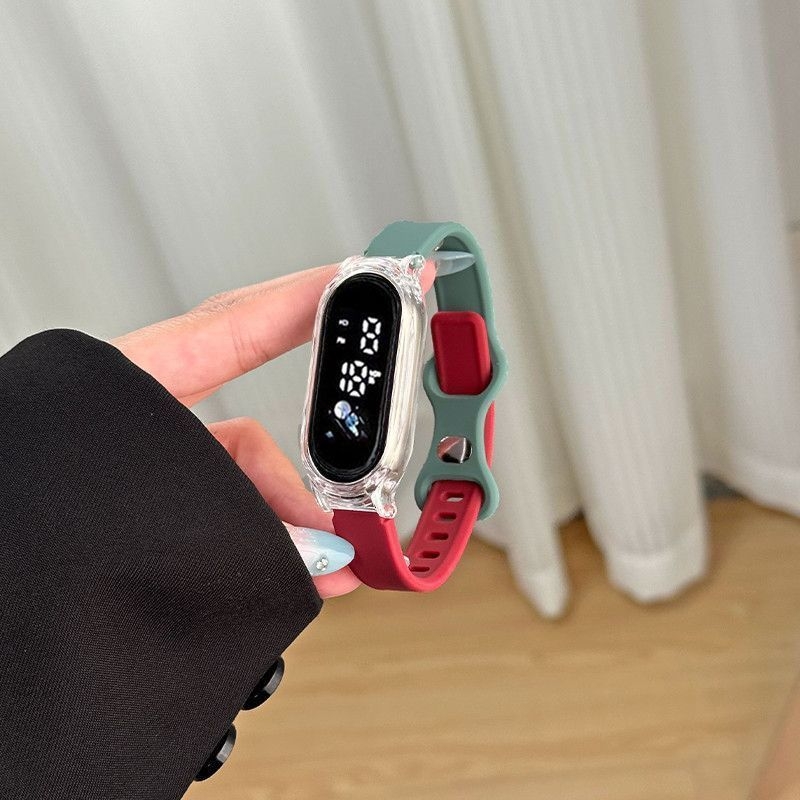 Unisex elektrooniline käekell õpilastele, lihtne sportlik stiil, numbriline ekraan, ovalne sihverplaat, 30 m veekindlus, korpus resinist